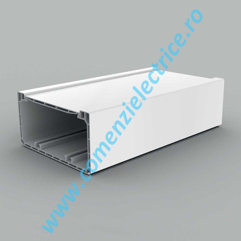 Canal cablu PVC+capac, cu perete dublu, alb, 140x70 Kopos